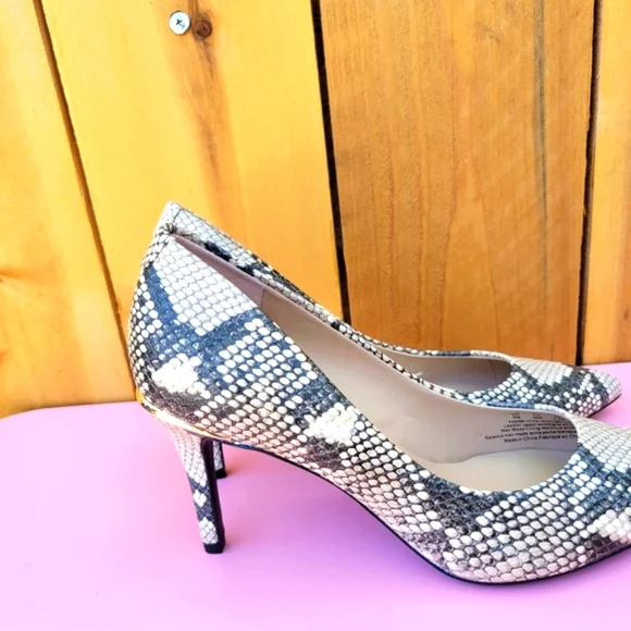DKNY Randi Glossed Snake-effect Leather Pumps SZ 6 - Picture 10 of 16